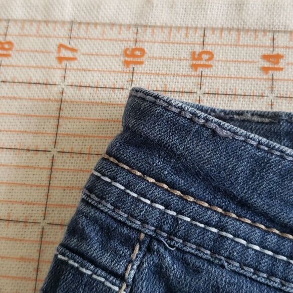 Mudd Blue Jeans Juniors 11 Long Flared Stretch Denim Low Rise Y2K Retro Boot Cut - Picture 5 of 7